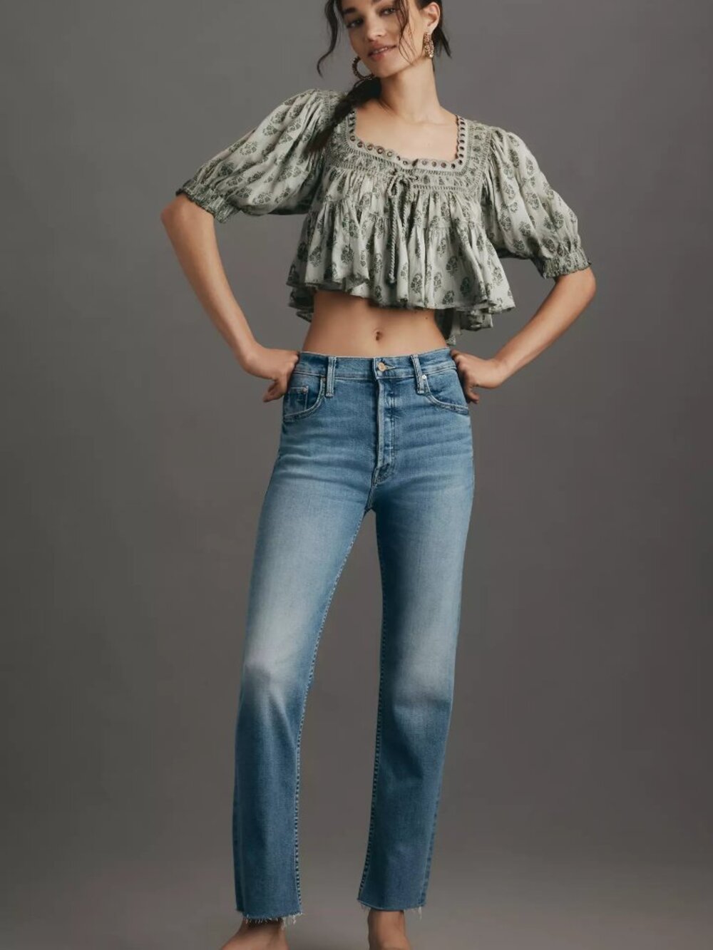 MOTHER The Tomcat Flood High-Rise Straight-Leg Jeans 34